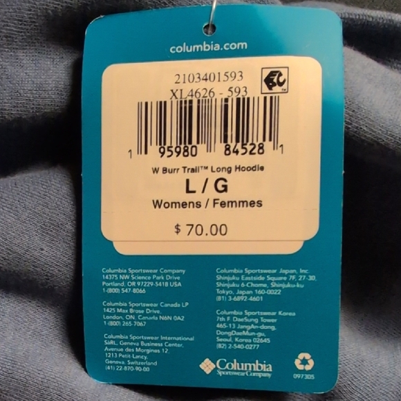 Columbia Sportswear Women's Burr Trail™ Long Hoodie Size L NWT MSRP $70 - Picture 7 of 7